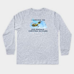 I SURVIVED THE BUFFALO 2022 CHRISTMAS BLIZZARD Kids Long Sleeve T-Shirt